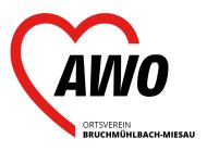 Logo des AWO Ortsvereines Bruchmühlbach-Miesau, ein rotes Herz mit der Einschrift AWO Ortsverein Bruchmühlbach