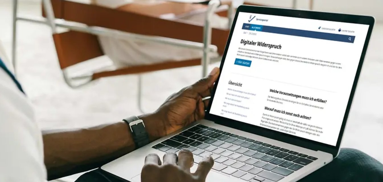 Über den Digitalen Widerspruch können Sie von Zuhause aus bequem Ihre Widersprüche einreichen