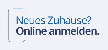 Logo der Elektronische Wohnsitzanmeldung mit dem Text: Neues Zuhause? Online anmelden.