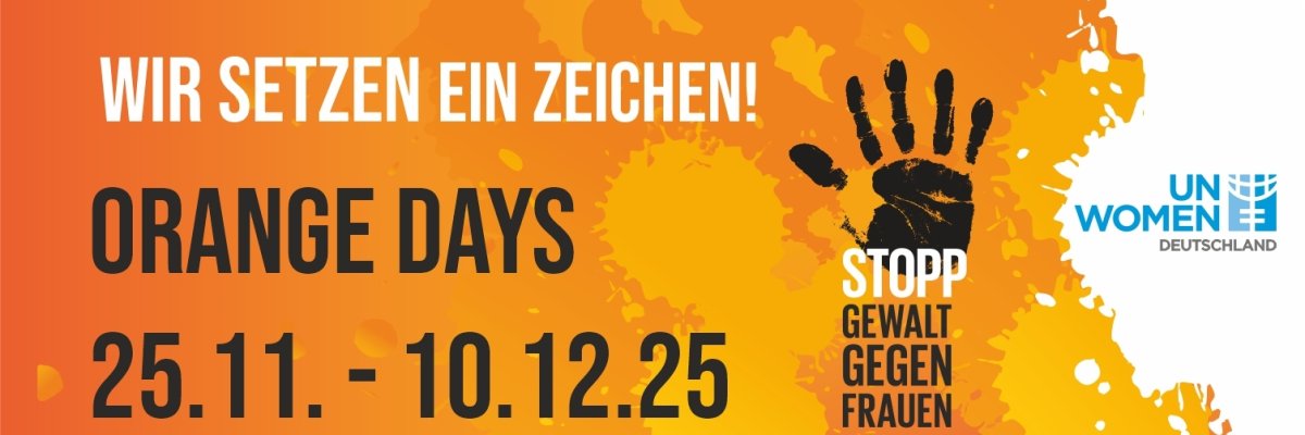 OrangeDays 2025 - Stoppt Gewalt gegen Frauen! OrangeDays 2025 - Stoppt Gewalt gegen Frauen. Vom 25.11.-10.12.2025. Wir setzen ein sichtbares Zeichen!